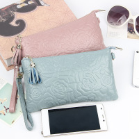 知壹包包 2018新款女士韩版拉链钱包女长款女式牛皮单肩斜跨包