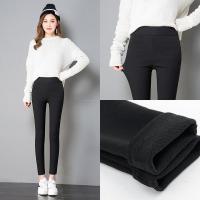 伊诺儿加绒打底裤女外穿加厚高腰紧身保暖裤子黑色小脚棉裤