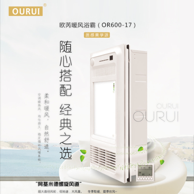 欧芮(OURUI)OR600-17集成吊顶浴霸卫生间嵌入式300*600多功能智能风暖浴霸换气取暖含照明五合一 浴霸