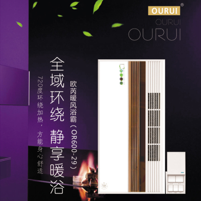 欧芮(OURUI)OR600-29集成吊顶浴霸卫生间嵌入式300*600多功能智能风暖浴霸换气取暖含照明五合一 浴霸