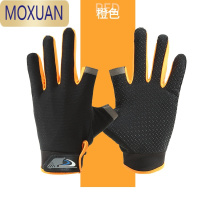 MOXUAN夏季手套薄款男女士骑摩托车半指漏二指防滑健身骑行专用开车钓鱼