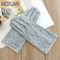 MOXUAN春夏季女士棉透气开车防滑防晒开口触屏薄款手套