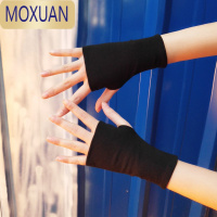MOXUAN夏季薄款半指手套学生写字无指露指女开车漏指遮疤纹身男健身