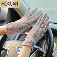 MOXUAN女士开车驾驶五指薄防晒手套防滑透气淑女遮阳优雅气质碎花春秋夏