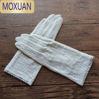 MOXUAN瑞迪卡欧夏季新品女士防晒棉质提花透气蕾丝开车薄款短款分指手套
