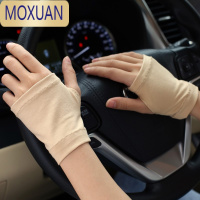 MOXUAN遮手背疤痕手套露指男女薄款防晒夏遮纹身短款半指冰丝开车袖