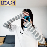 MOXUAN夏季薄款防晒袖套女开车防晒半指手套遮疤纹身假袖子