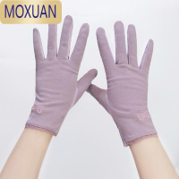 MOXUAN手套女士防晒薄款骑车开车手套夏季棉质触屏透气防滑弹力骑电动车