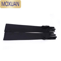 MOXUAN春夏季薄款护肤加长款开车防晒手套纯色护手臂表演礼仪黑白色手套