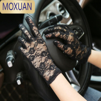 MOXUAN蕾丝防晒手套女春夏季薄款开车户外防滑冰丝婚礼手套弹力