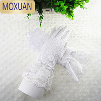 MOXUAN春夏季短款女蕾丝薄防晒手套女开车防晒防滑分指手套透气