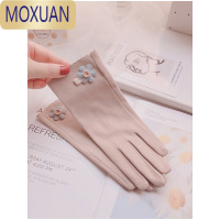 MOXUAN手套女秋冬可爱简约INS学生韩版薄款春天骑行绒开车骑电动车保暖