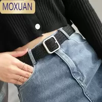 MOXUAN网红腰饰百搭牛仔裤皮带女无需打孔帆布腰带女士编织学生装饰裤带