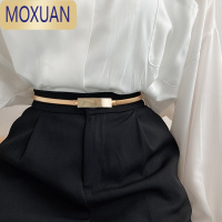 MOXUAN腰带女夏季装饰配连衣裙金属弹力无孔细腰封松紧百搭潮免打孔皮带