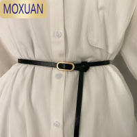 MOXUAN皮带女窄简约椭圆装饰连衣裙西装腰封细款衬衫百搭夏季裙子腰带