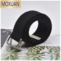 MOXUAN新款学生裤带男女休闲帆布皮带简约双环扣时尚百搭腰带编织带纯色