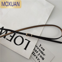 MOXUAN皮带女士休闲百搭简约黑色细腰带小金色扣针扣装饰连衣裙裤带学生