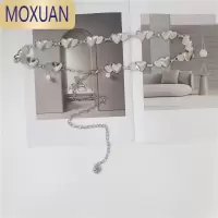 MOXUANins简约百搭细腰带气质连衣裙装饰金属腰链韩版个性爱心链条皮带