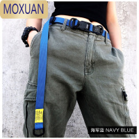 MOXUAN帆布腰带男士工装潮流牌女士加长嘻哈ins暗黑风夏季休闲百搭皮带