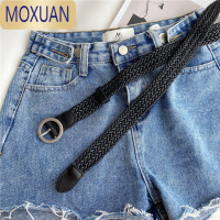 MOXUAN皮带女夏天牛仔裤软细时尚皮带女免打孔帆布编织裤腰带女网红同款