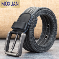 MOXUAN战术皮带男女通用针扣皮带休闲编织带孔韩版工装裤帆布军事腰带男