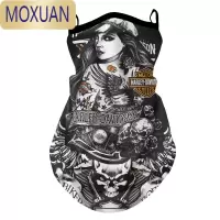 MOXUAN哈雷机车骑行防晒面罩挂耳网眼头巾围脖夏季冰感三角巾男披肩
