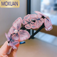 MOXUAN网红儿童蝴蝶编发发箍新款超仙夏季女童发卡头饰碎发头箍刘海发饰