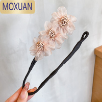 MOXUAN欧根纱头花丸子头头饰儿童盘发器女童编发器夏扎头发小女孩发饰