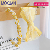 MOXUAN儿童发箍韩国不伤头新款黄碎花布艺头箍可爱压发发卡女童发夹头饰