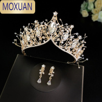 MOXUAN儿童皇冠头饰花童水晶手工发饰女童王冠公主生日发箍舞台演出摄影