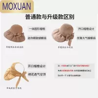 MOXUAN遮阳帽防晒女夏季太阳帽子遮脸专业蝴蝶黑胶大檐渔夫草帽