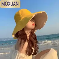 MOXUAN防晒帽子女夏遮太阳帽渔夫帽大帽檐防晒遮脸春夏秋季薄款