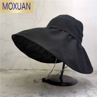 MOXUAN空顶帽子黑胶底隔热防晒帽遮阳帽大帽檐15cm夏透气贝壳帽