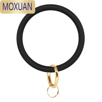 MOXUANNA圆形硅胶手环钥匙扣无异味欧美简约运动防水防丢钥匙圈