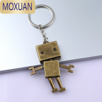 MOXUAN钥匙扣银色纸箱人钥匙链阿楞小人钥匙挂件刻字定制礼品