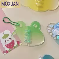 MOXUAN片片本~创意迷你咕卡本diy拼贴亚克力渐变圆盘咕盘手帐挂件钥匙扣