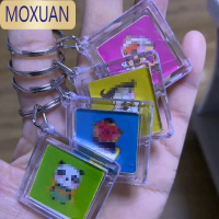 MOXUAN西安核酸贴纸钥匙扣透明亚克力挂件菱形27x27照片塑料空壳钥匙牌
