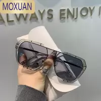MOXUAN网红连体方框太阳镜男女潮流街拍大脸显瘦墨镜韩版开车防紫外眼镜