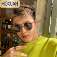 MOXUAN2022新韩版潮男士多边形金边黑色偏光墨镜开车驾驶大脸显瘦太阳镜