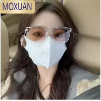 MOXUAN素颜眼镜女浅茶色墨镜网红款ins风偏光太阳镜显脸小近视