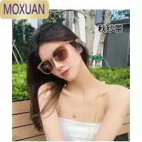 MOXUAN焦下折叠墨镜女2022新款茶色网红高级感防晒太阳眼镜近视太阳镜