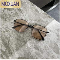 MOXUAN多边形复古茶色墨镜男士大框显瘦偏光近视太阳眼镜男女潮太阳镜