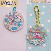 MOXUAN透明闪粉亚克力钥匙扣ins爱豆照片咕卡小圆盘diy咕盘追星挂件装饰