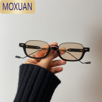 MOXUAN个性小框韩版下半框复古茶色墨镜女isn风防蓝光眼镜框嘻哈太阳镜