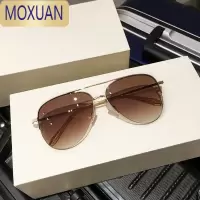 MOXUAN茶色墨镜男士高级感偏光太阳镜开车专用大框蛤蟆镜大脸遮阳眼镜女