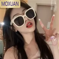 MOXUAN2022太阳镜韩版潮偏光墨镜女米白色方框Jennie同款大脸网红欧美男