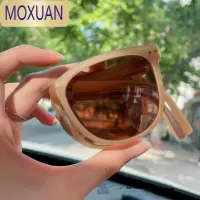 MOXUAN墨镜女可折叠夏大圆脸防晒偏光太阳镜男开车潮韩版复古