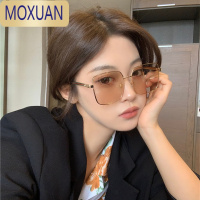 MOXUAN日系港风复古金丝浅茶色墨镜女潮圆脸大框显瘦度假太阳镜