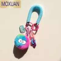 MOXUANins可爱渐变毛绒眼睛钥匙扣潮酷书包挂件汽车钥匙扣柔软毛球挂饰
