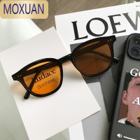MOXUANWZM时尚街头港风橘色片墨镜男潮流炸街太阳镜女个性百搭黑框眼镜